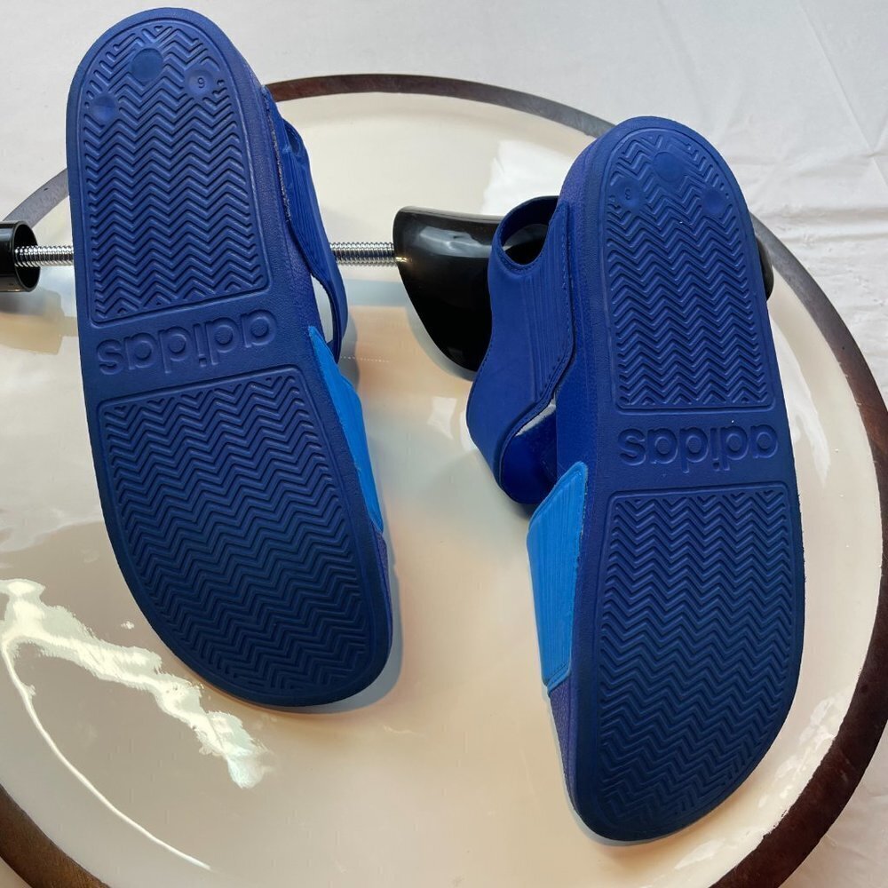 Adidas Kids Adilette Sandals Blue Sz 6 - Picture 2 of 4